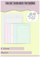 Vorschau - Arbeitsblätter - Arbeitsblatt: Deutsch Lineatur 3 - einzeilig 4 mm - DIN A4 mit Name und Datum nummeriert doppelseitig ||20 Seiten Paket 7tK08h36 - Deckblatt