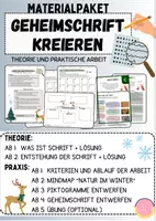 Vorschau - Unterrichtsreihen - Geheimschrift kreieren zum Thema Winter ❄️ (Materialpaket: Theorie und Praxis) - Deckblatt