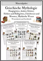 Vorschau - Arbeitsblätter - Griechische Mythologie - Materialpaket - Wissenskarten und Steckbriefe - Deckblatt