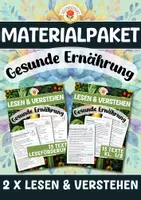 Vorschau - Arbeitsblätter - Materialpaket: Lesen & Verstehen - Gesunde Ernährung (Klasse 1-2) und Leseförderung - Deckblatt