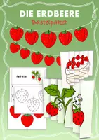 Vorschau - Mal- und Bastelvorlagen - Bastelpaket mit Erdbeeren - Deckblatt