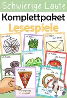 Vorschau - Spiele - Komplettpaket - Lesespiele - Wörter mit schwierigen Lauten / Buchstaben - Deckblatt