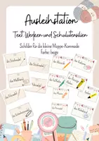 Vorschau - Poster - Materialpaket: Etiketten für deine Ausleihstation_Schulutensilien und text. Werken - Deckblatt