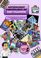 Vorschau - Stundenentwürfe - KUNST-Bundle: 31 Materialien zum Thema Zeichnen mit Buntstiften/Filzstiften - Deckblatt