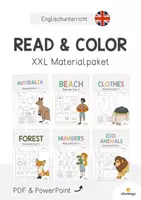 Vorschau - Mal- und Bastelvorlagen - READ & COLOR: XXL Paket für den Englischunterricht - Deckblatt