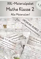 Vorschau - Stundenentwürfe - XXL-Paket: Mathe Klasse 2! GROWING BUNDLE! Freiarbeitsmaterialien, 1x1, Förderung Zahlvorstellung und Operationsvorstellung im ZR bis 100 - Deckblatt