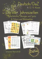 Vorschau - Unterrichtsreihen - Die vier Jahreszeiten & Ostern & Weihnachten Materialpaket DaZ - Deckblatt
