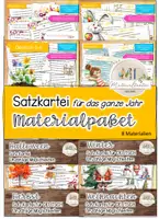Vorschau - Arbeitsblätter - Materialpaket: SATZKARTEI - für das ganze Jahr - Deckblatt