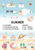 Vorschau - selbst erstellte Cliparts/Grafiken - Sommer (BUNDLE) - ClipArt Paket - Deckblatt