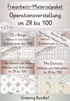 Vorschau - Unterrichtsreihen - XL Materialpaket: Addition und Subtraktion im ZR bis 100, Operationsvorstellung, GROWING BUNDLE! Rechnen bis 100, Bingos, Dominos, Himmel und Hölle... - Deckblatt
