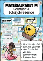 Vorschau - Arbeitsblätter - Materialpaket M Grundschule Sek I Sommer Schuljahresende - Deckblatt