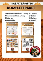Vorschau - Unterrichtsreihen - Materialpaket Altes Ägypten: Komplette Unterrichtseinheit (inkl.Lösungen) + dazugehörige Klassenarbeit (inkl. Lösung), Bildkarten, Ausmalbilder - Deckblatt