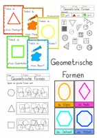 Vorschau - Arbeitsblätter - Geometrische Formen - Materialpaket: Arbeitsblätter, Faltkarten, Bildkarten & Suchspiel ✨ - Deckblatt