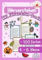Vorschau - Stundenentwürfe - Deutsch XXL Hörverstehen Jahreszeiten-Bundle (Klasse 4-6) - Deckblatt