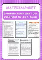 Vorschau - Arbeitsblätter - Materialpaket-Grammatik sicher üben – Das große Paket für die 4. Klasse - Deckblatt