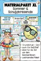 Vorschau - Mal- und Bastelvorlagen - Wachsendes Materialpaket zum Schuljahresende Deutsch DaZ Sommerferien Grundschule Sek I - Deckblatt