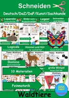 Vorschau - Arbeitsblätter - Materialpaket - Schneiden Tiere im Wald - Feinmotorik - Wortschatz - Deckblatt