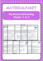 Vorschau - Arbeitsblätter - Rechtschreibtraining - Materialpaket - Rechtschreibung Klasse 2&3, ai/ei, ä/e, ck, tz/tzt/zz, dd/dt/tt, chs, v/V, Doppelvokale - Deckblatt
