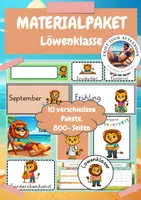 Vorschau - Arbeitsblätter - Löwenklasse Starterpaket – Tafelmaterial, Klassendienste, Kalender & mehr - Deckblatt