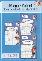 Vorschau - Arbeitsblätter - Ferienheft Mathe Paket Klasse 1-3 | Fit in Mathe Sommerferien - Deckblatt
