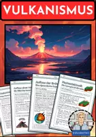 Vorschau - Arbeitsblätter - Vulkanismus - Materialpaket zu Vulkantypen, Plattentektonik & Ausbruchsfolgen mit Lösungen - Erdkunde Klasse 7/8 - Deckblatt