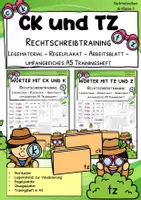 Vorschau - Arbeitsblätter - Materialpaket „ck & tz – Rechtschreibtraining“ - Deckblatt
