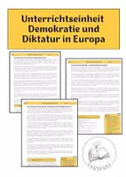 Vorschau - Arbeitsblätter - Materialpaket - GESCHICHTE Demokratie und Diktatur in Europa - Deckblatt