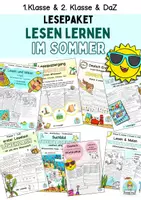 Vorschau - Unterrichtsreihen - Lesepaket 1. Klasse, 2. Klasse, DaZ Lesen lernen im Sommer, Leseaufgabe - Deckblatt