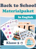 Vorschau - Mal- und Bastelvorlagen - BACK TO SCHOOL / Schuljahresbeginn / Englisch - Deckblatt