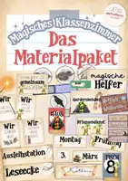 Vorschau - Stationenlernen - Magisches Klassenzimmer | Sparpaket für Classroom Management & Klassenzimmerdeko - Deckblatt