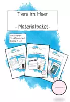 Vorschau - Stationenlernen - Materialpaket: Tiere im Meer (Lerntheke) - Deckblatt