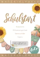 Vorschau - Mal- und Bastelvorlagen - Schulstart Materialpaket - Wimpelkette, Cliparts, Namensschild & Geschenkidee - Deckblatt