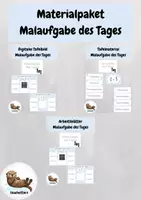 Vorschau - Arbeitsblätter - Materialpaket zur Malaufgabe des Tages - Deckblatt