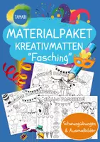 Vorschau - Mal- und Bastelvorlagen - Materialpaket - Schwungübungen Vorschule - Kreativmatten "Fasching" - Schwungübungen - malen & zeichnen | Vorschule | Schwungübungen Klasse 1 | Fasching Kindergarten | Aufgaben für Schnelle | Ich bin fertig Aufgaben | Lückenfüller | Ausmalbilder Fasching - Deckblatt