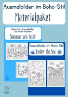Vorschau - Mal- und Bastelvorlagen - Under the Sea & Sommer am Teich - Ausmalbilder im Boho-Stil! - Materialpaket - Deckblatt