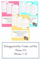 Vorschau - Aufgabenkarten - Materialpaket Dialoggeschichten Rosi und Frieder Klasse 3/4 (Niveau 1-3) - Deckblatt