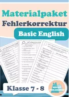 Vorschau - Arbeitsblätter - Englisch Fehlerkorrektur / Wiederholung / Klasse 5 6 7 8 - Deckblatt