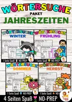 anteprima - Esercizi - Wörtersuche / Suchsel (Jahreszeiten) German | Stagioni Tedesco - Bundle (Raccolta) - Pagina di copertina