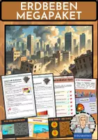 Vorschau - Arbeitsblätter - ERDBEBEN MEGAPAKET - Informationstexte, Lernkarten und Übungsaufgaben mit Lösungen (Materialpaket) - Deckblatt