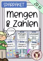 Vorschau - Unterrichtsreihen - Zahlenraum 10 – Sparpaket zum Zahlen- & Mengen erfassen | Mathe Klasse 1 - Deckblatt