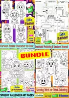 Aperçu - Feuilles d'exercices - Zombie Fun & Thankful Hearts Bundle! - Page de couverture