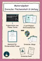 Vorschau - Unterrichtsreihen - Materialpaket Dreiecke berechnen: Präsentation, Lerntheke, Fördermaterial und Spiele - Deckblatt