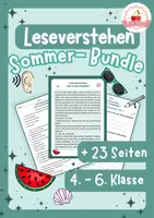 Vorschau - Arbeitsblätter - Deutsch Leseverstehen Sommer-Bundle (Klasse 4-6) - Deckblatt