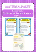 Vorschau - Arbeitsblätter - Sommerpaket – Fit bleiben mit Deutsch & Mathe - Klasse 2 - Deckblatt