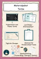 Vorschau - Unterrichtsreihen - Materialpaket Terme: Präsentation, Spiele, Lerntheke, Fördermaterial und tägliche Übungen - Deckblatt