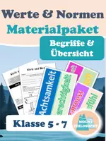 Vorschau - Arbeitsblätter - Werte und Normen / Klasse 5 6 7 - Deckblatt