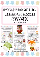 Vista previa - Juegos / Gamificación - BACK TO SCHOOL ESCAPE ROOMS PACK (6-12 YEARS OLD) - Portada