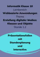 Vorschau - Stundenentwürfe - Informatik 10 - Klassen und Objekte - Materialpaket - Deckblatt
