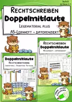 Vorschau - Arbeitsblätter - SET - Rechtschreiben „Doppelmitlaute“ - Legematerial, Lernheft - Deckblatt