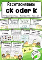 Vorschau - Arbeitsblätter - ck oder k – Materialpaket - Arbeitsblätter und Lernspiele | Klasse 3-4 - Deckblatt